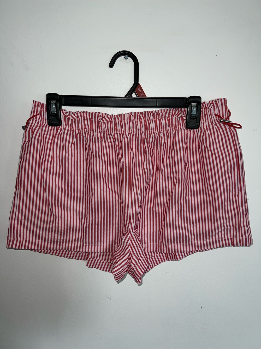No Boundaries Red & White Striped Pull String Waist Shorts